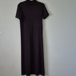 Classic Black Mock Neck Maxi Dress